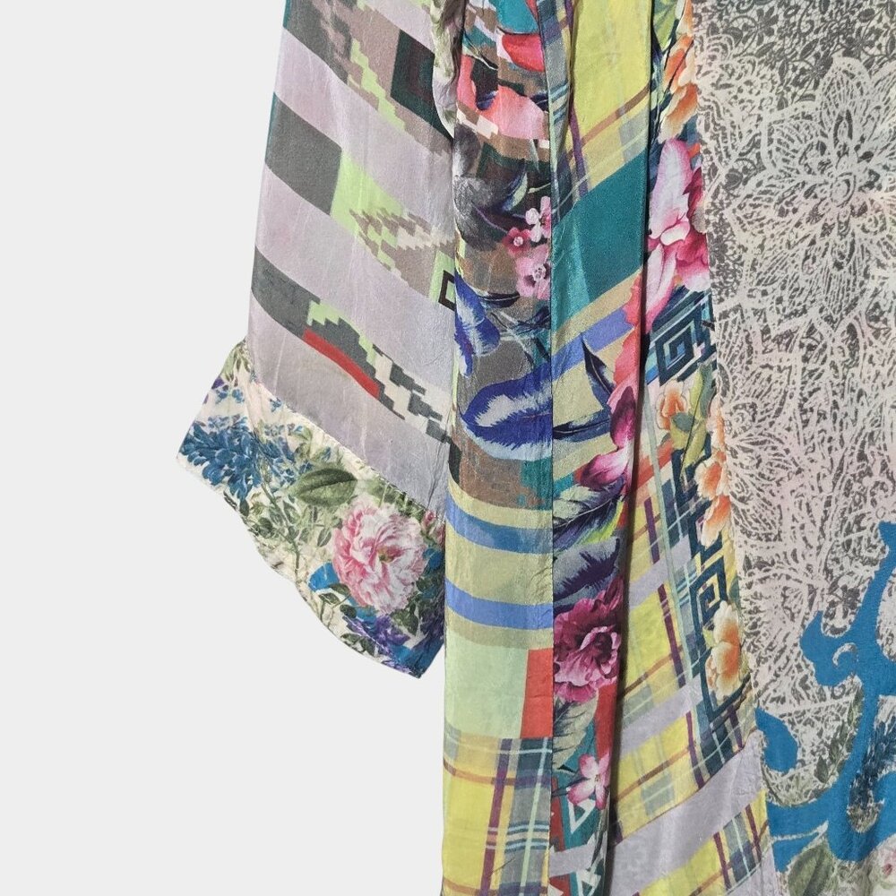 Johnny Was Long Sleeve Tunic Dress L Patchwork Artsy Eclectic Boho Festival - Picture 5 of 14